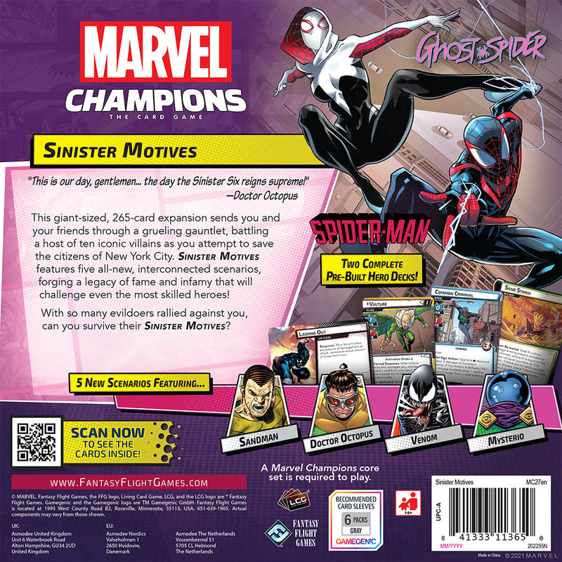 Marvel Champions LCG: Sinister Motives Expansion (SEE LOW PRICE AT CHECKOUT)