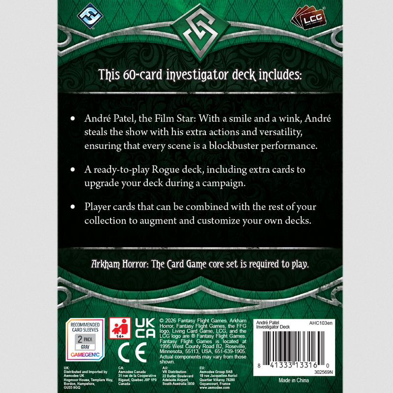 arkham horror lcg number of cards Arkham Horror LCG: André Patel Investigator Deck