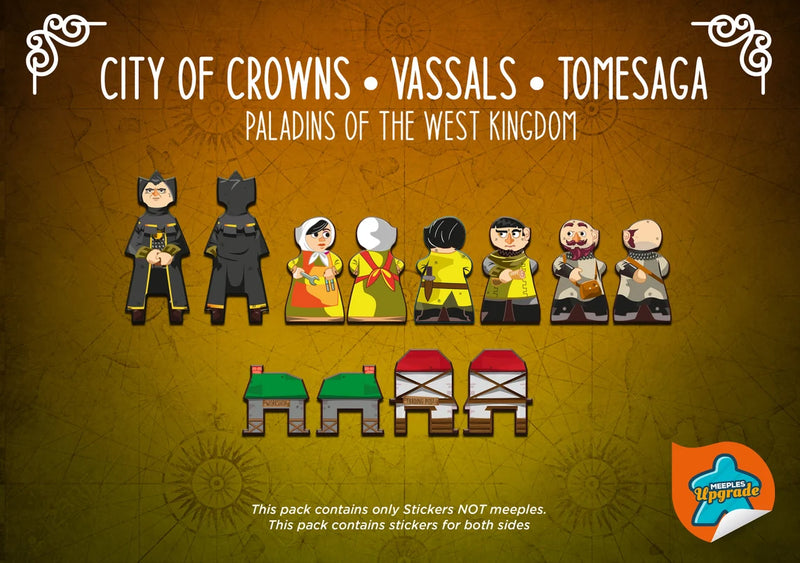 Paladins of the West Kingdom: Expansions (City of Crowns + Vassal + Tomesaga) Sticker Upgrade Kit