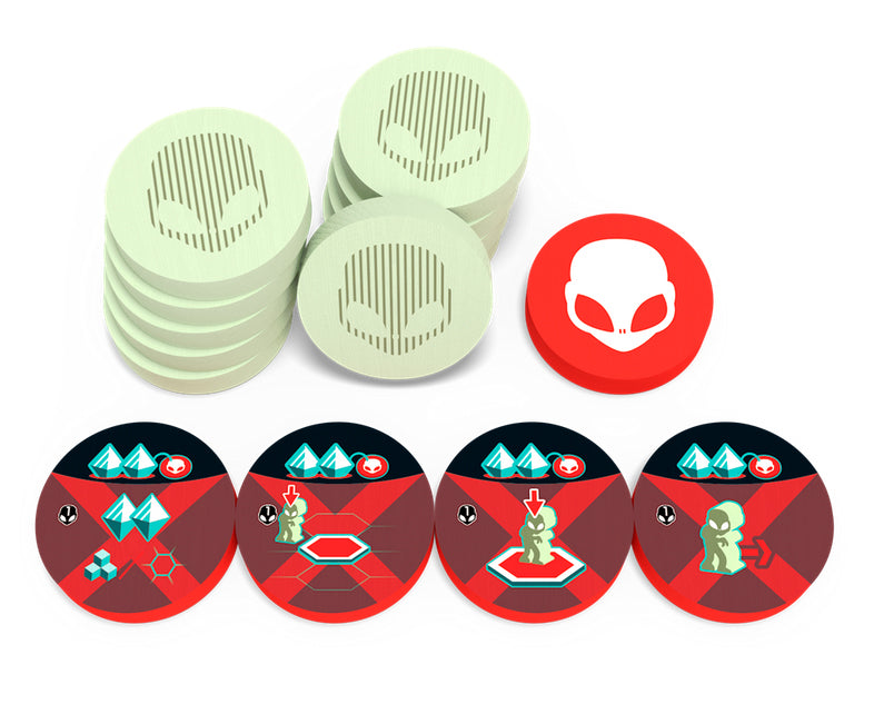 On Mars: Invasion - Wooden Alien Tokens (SEE LOW PRICE AT CHECKOUT)