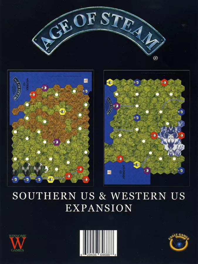 Age of Steam: Southern US & Western US Map (SEE LOW PRICE AT CHECKOUT)